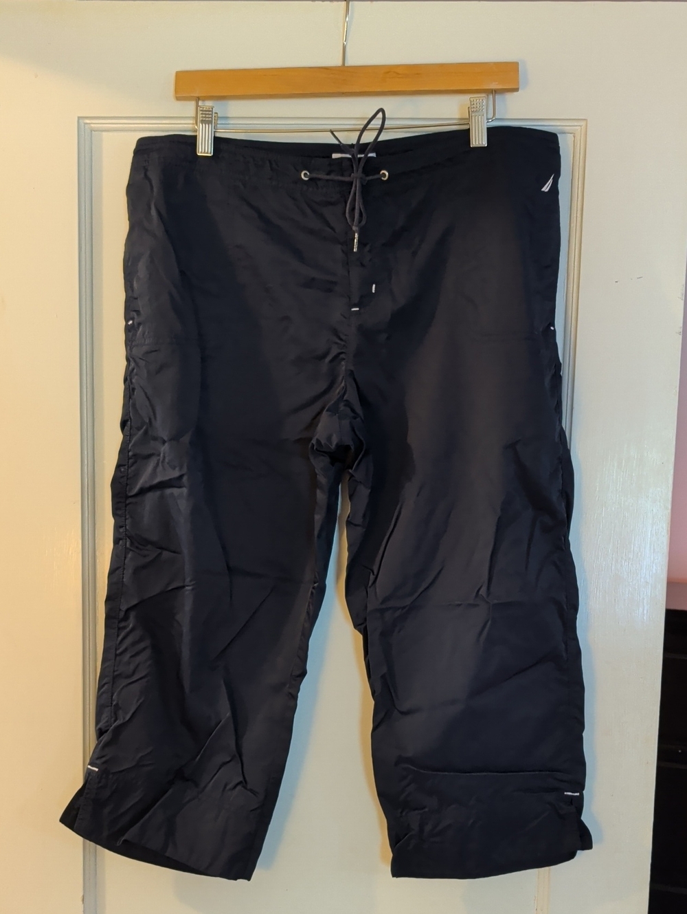 Nautica Women's Navy Cargo Pants with Drawstring Waist, Sz XL